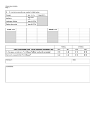 Form SFN61894 Nd Competent Person Confined Space Evaluation/Entry Sign-In - North Dakota, Page 2