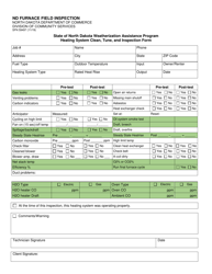Document preview: Form SFN59497 Nd Furnace Field Inspection - North Dakota