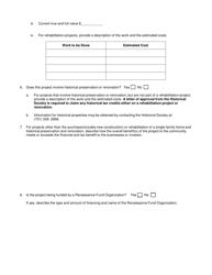 Form SFN59291 Renaissance Zone Project Application - North Dakota, Page 2