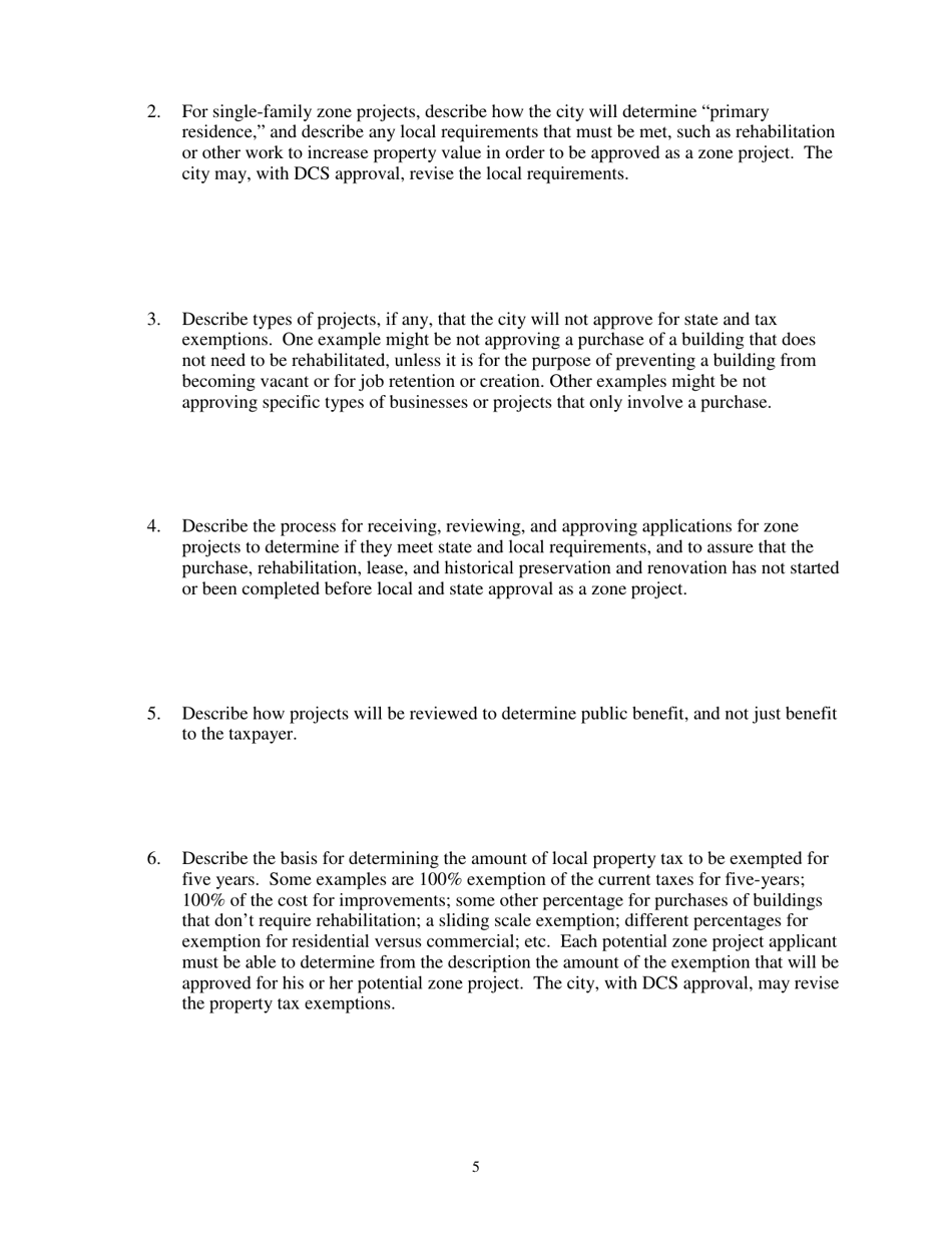 Form SFN55205 North Dakota Renaissance Zone Application - North Dakota, Page 5