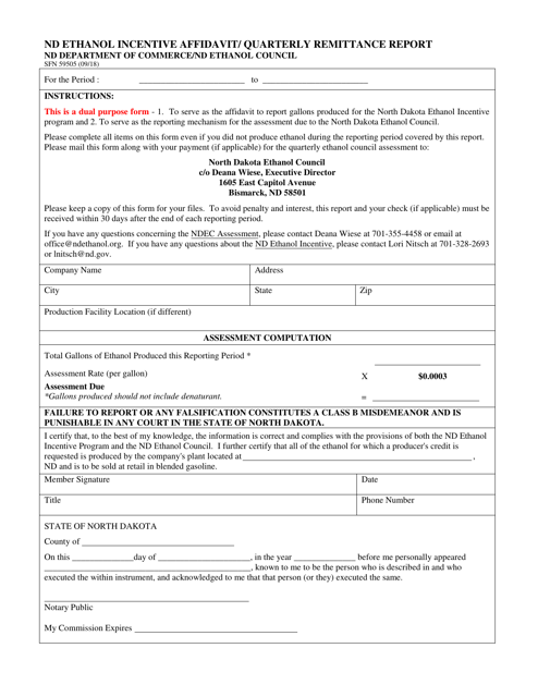 Form SFN59505  Printable Pdf