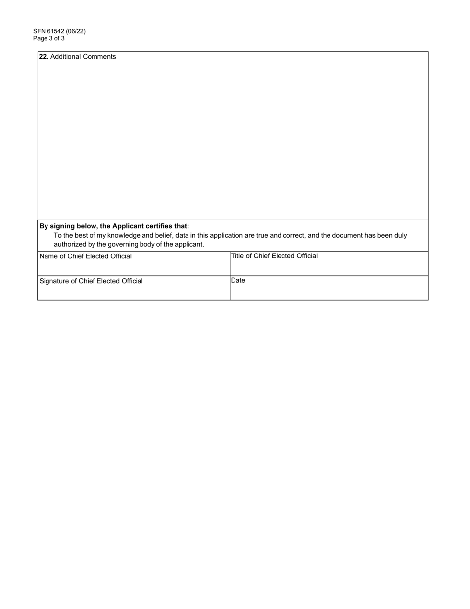 Form SFN61542 Community Development Block Grant (Cdbg) Preapplication - North Dakota, Page 3