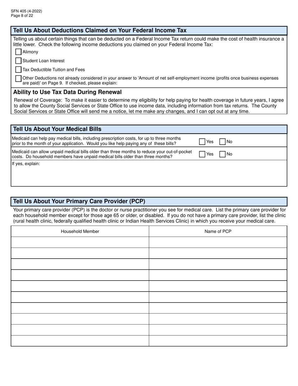 Form SFN405 Application for Assistance - North Dakota, Page 10