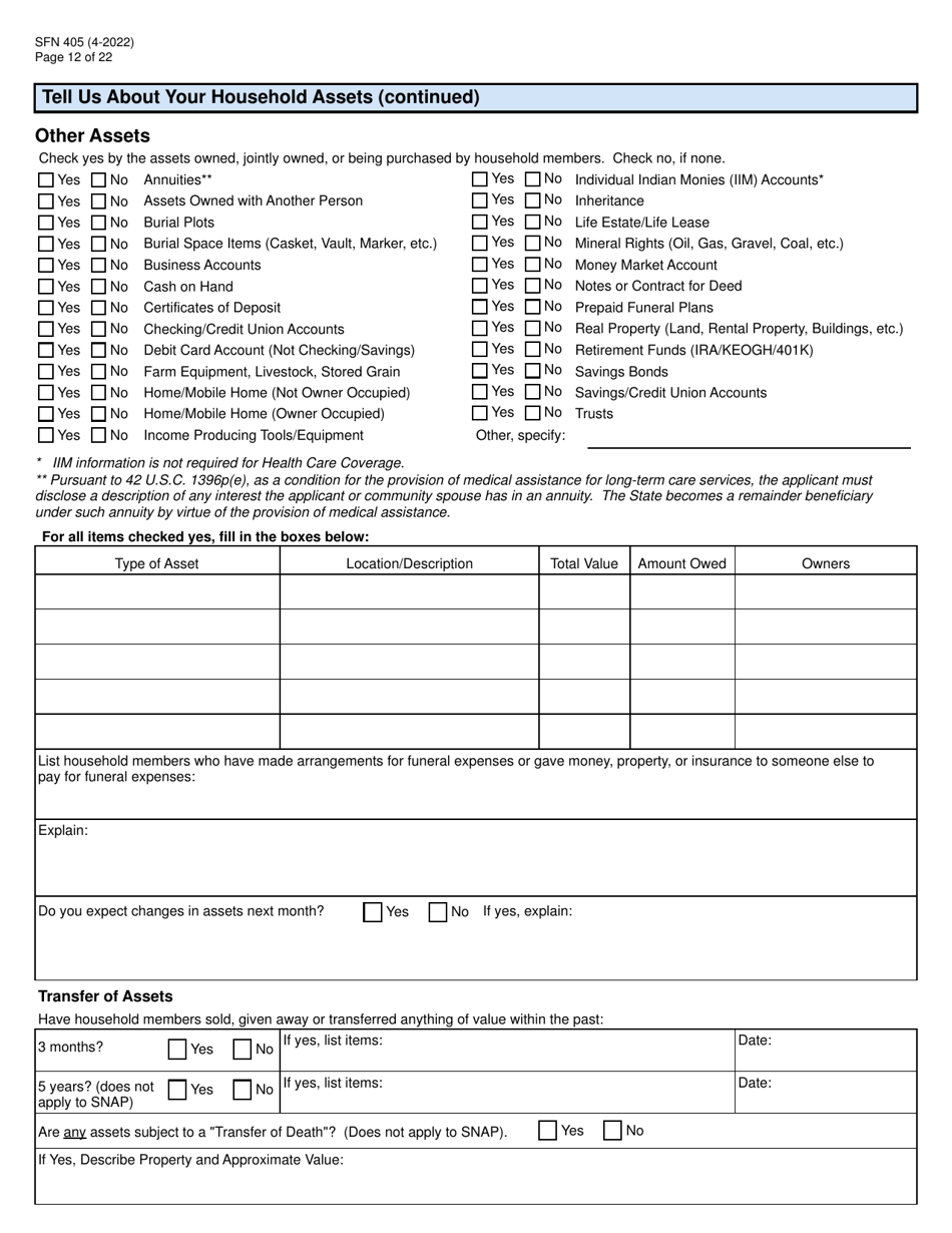 Form SFN405 Application for Assistance - North Dakota, Page 14