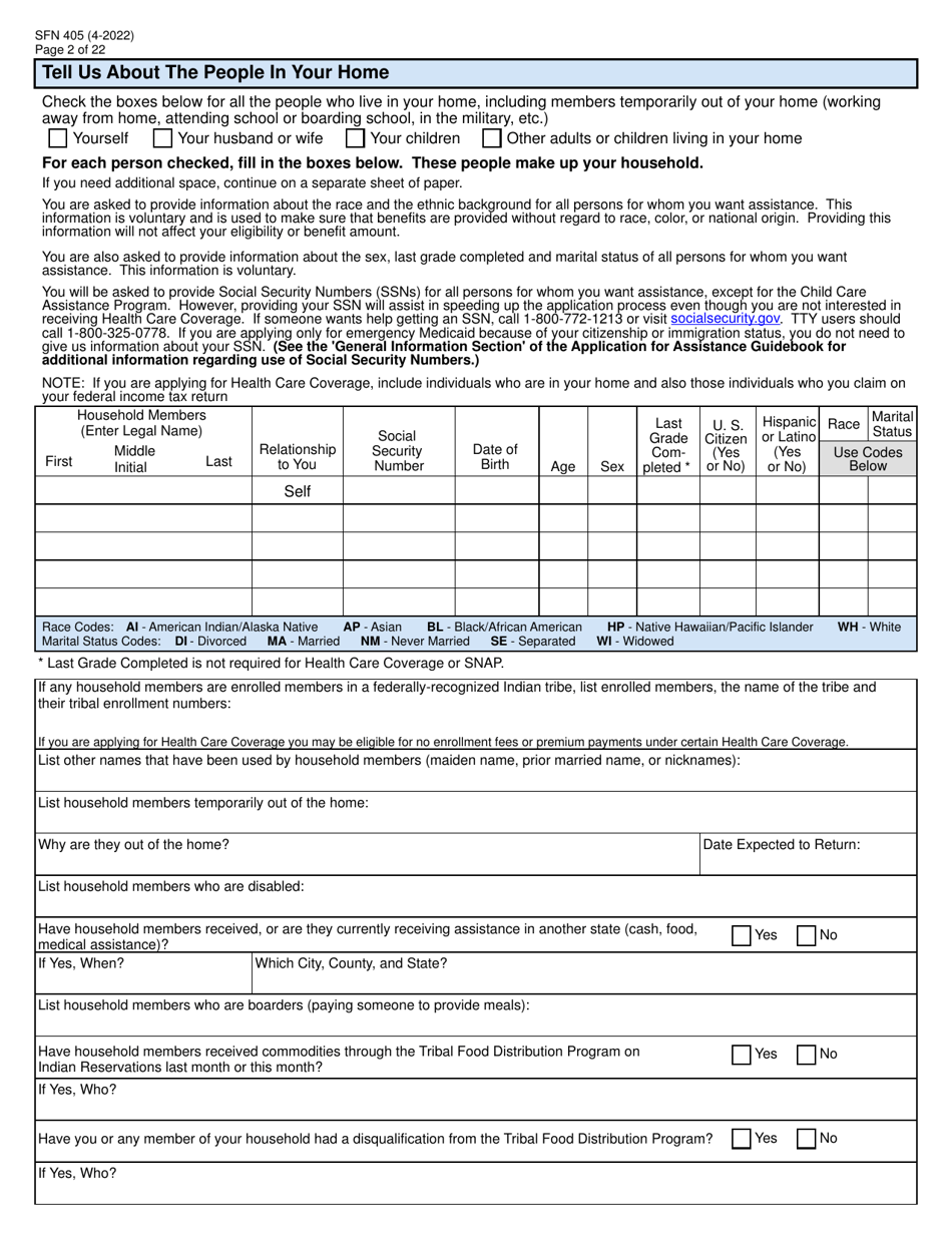 Form SFN405 Application for Assistance - North Dakota, Page 4