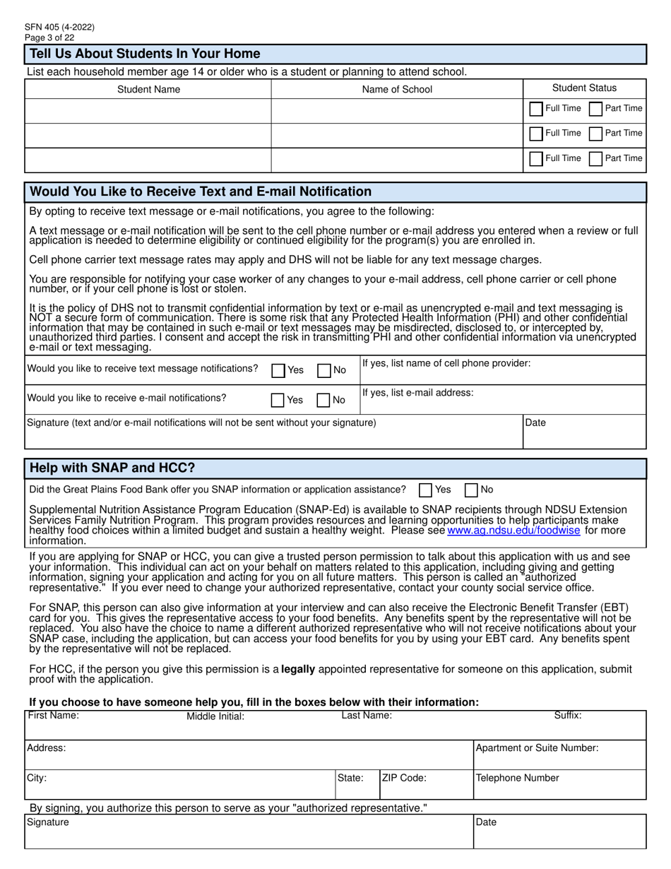 Form SFN405 Application for Assistance - North Dakota, Page 5
