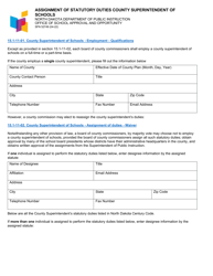 Form SFN52749 &quot;Assignment of Statutory Duties County Superintendent of Schools&quot; - North Dakota
