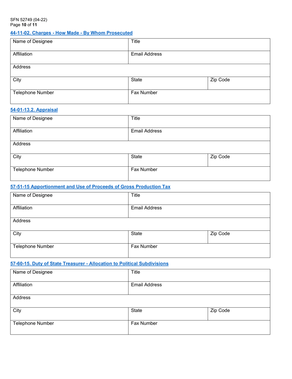Form SFN52749 Assignment of Statutory Duties County Superintendent of Schools - North Dakota, Page 10