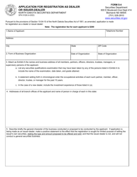 Document preview: Form S-4 (SFN51526) Application for Registration as Dealer or Issuer-Dealer - North Dakota