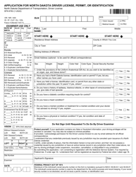 Form SFN6763 Application for North Dakota Driver License, Permit, or Identification - North Dakota