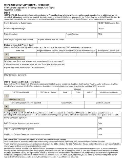 Form SFN60595  Printable Pdf