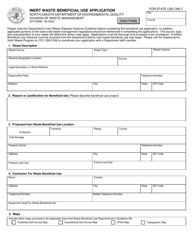 Document preview: Form SFN58980 Inert Waste Beneficial Use Application - North Dakota