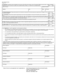 Form SFN19269 Application for a Solid Waste Management Facility Permit - North Dakota, Page 3