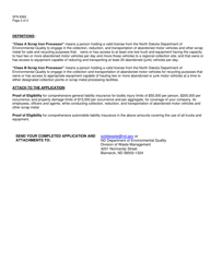 Form SFN8382 License Application - Scrap Iron Processor - North Dakota, Page 2