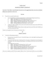 Form 6 Affidavit of Mailing/Personal Service - Plaintiff&#039;s Claim - North Dakota, Page 2