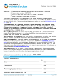Document preview: Form 15GR004E (OCA-GR-2; 15GR005E; 15GR006E; 15GR007E; OCA-GR-2-A; OCA-GR-3; OCA-GR-3-A) Notice of Grievance Rights - Oklahoma