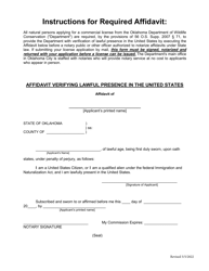 Application for Commercial Aquatic Turtle Harvester License - Oklahoma, Page 4