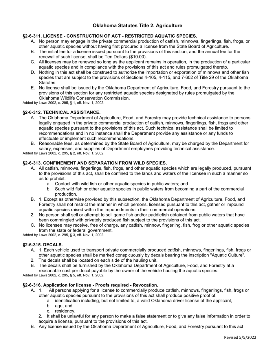 Application for Commercial Aquatic Turtle Buyer License - Oklahoma, Page 14