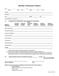 Application for Commercial Aquatic Turtle Buyer License - Oklahoma, Page 6