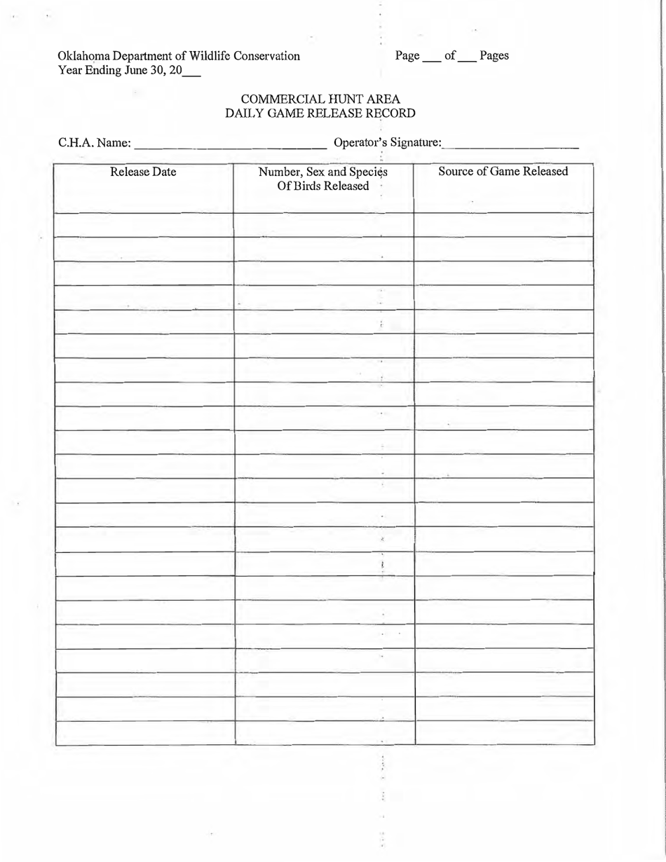 Oklahoma Commercial Hunt Area Reports of Harvest - Oklahoma, Page 3
