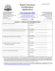 Wharf Structure Certification Application - Oregon