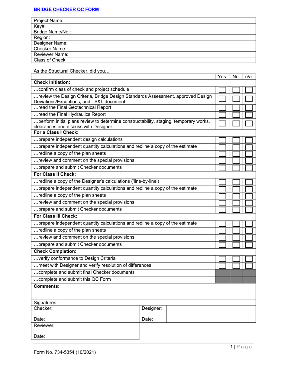 Form 734-5354 - Fill Out, Sign Online and Download Fillable PDF, Oregon ...