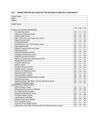 Bridge Drafter Qc Checklist for Advance Plans (95%) Plan Sheets - Oregon