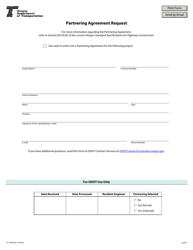 Form 731-0338 &quot;Partnering Agreement Request&quot; - Oregon