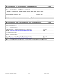 Prime Contractor Prequalification Application - Oregon, Page 7