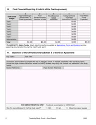 Final Report Form - Feasibility Study Grants - Oregon (Spanish), Page 2