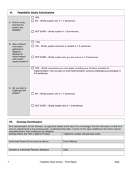 Final Report Form - Feasibility Study Grants - Oregon (Spanish), Page 7