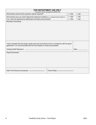 Final Report Form - Feasibility Study Grants - Oregon (Spanish), Page 8