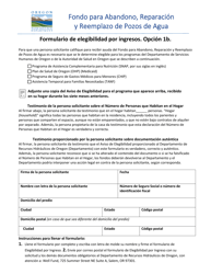Document preview: Opcion 1b - Formulario De Elegibilidad Por Ingresos - Fondo Para Abandono, Reparacion Y Reemplazo De Pozos De Agua - Oregon (Spanish)