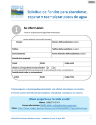 Solicitud De Fondos Para Abandonar, Reparar Y Reemplazar Pozos De Agua - Oregon (Spanish), Page 2