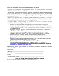 Document preview: District Test Coordinator/District Level User Assurance of Test Security - Oregon