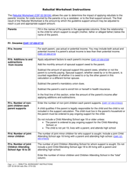 Document preview: Instructions for Form CSF02 0910A Child Support Rebuttal Worksheet - Oregon