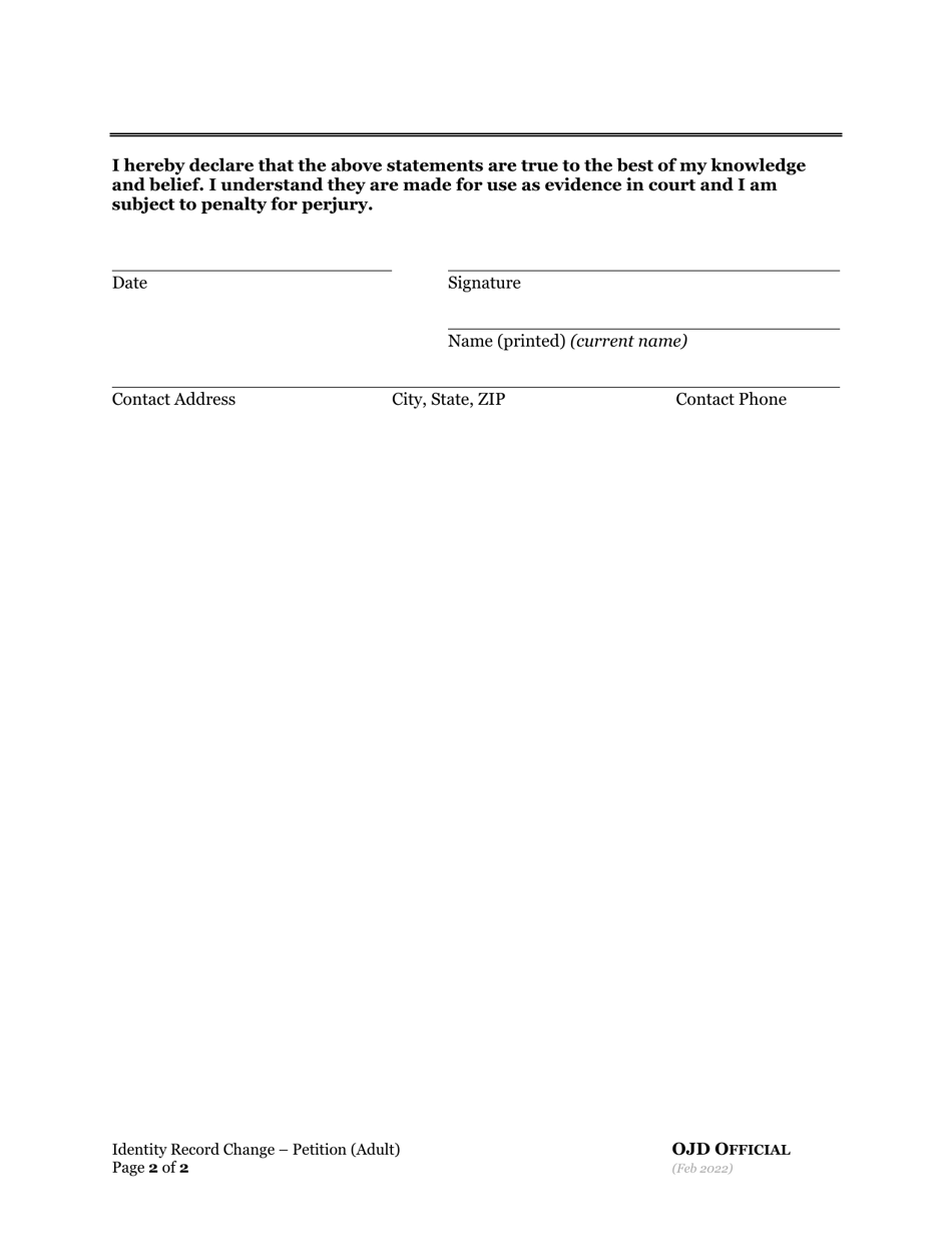 Change of Name or Sex - Adult - Oregon, Page 3