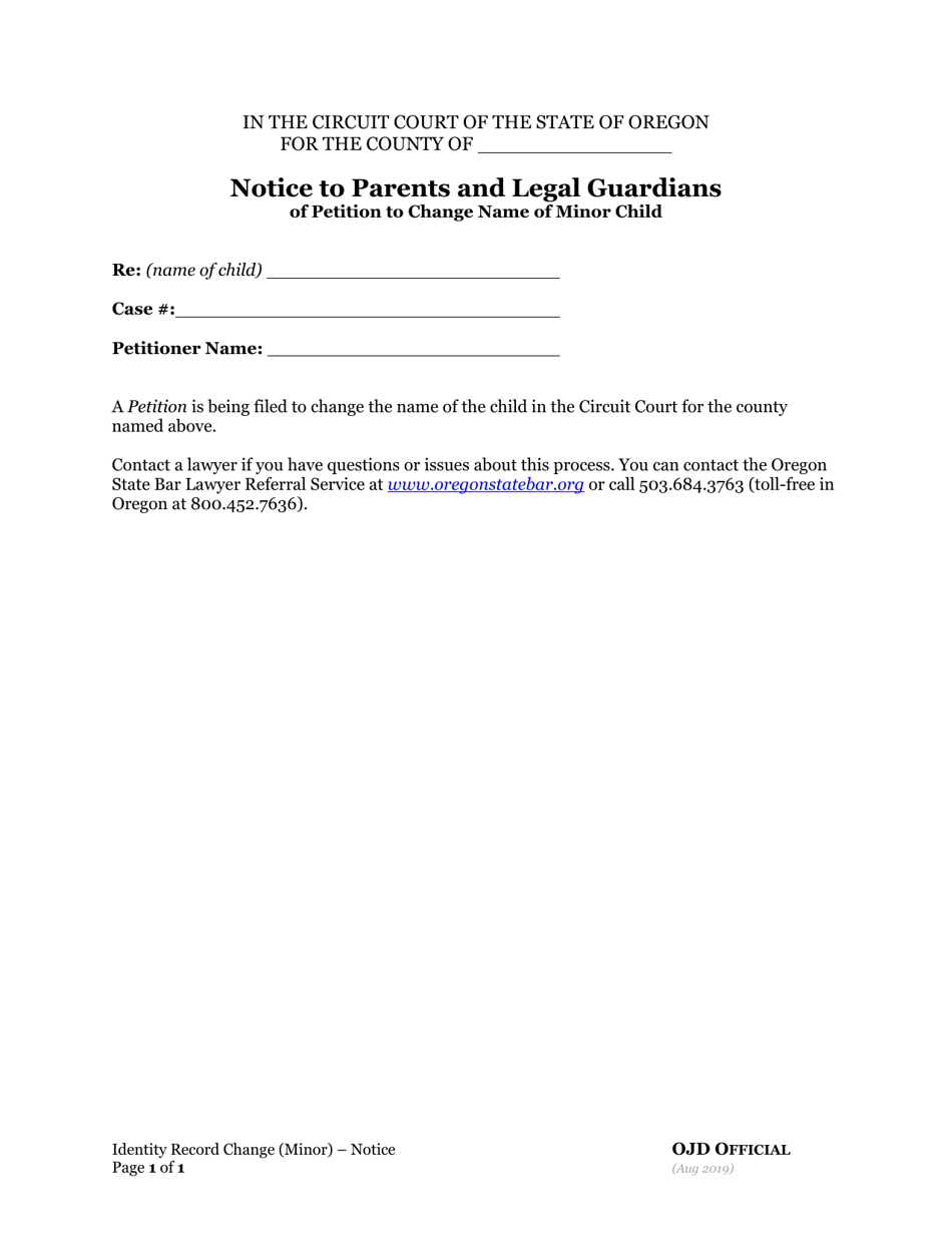 Change of Name or Sex - Minor Child - Oregon, Page 4