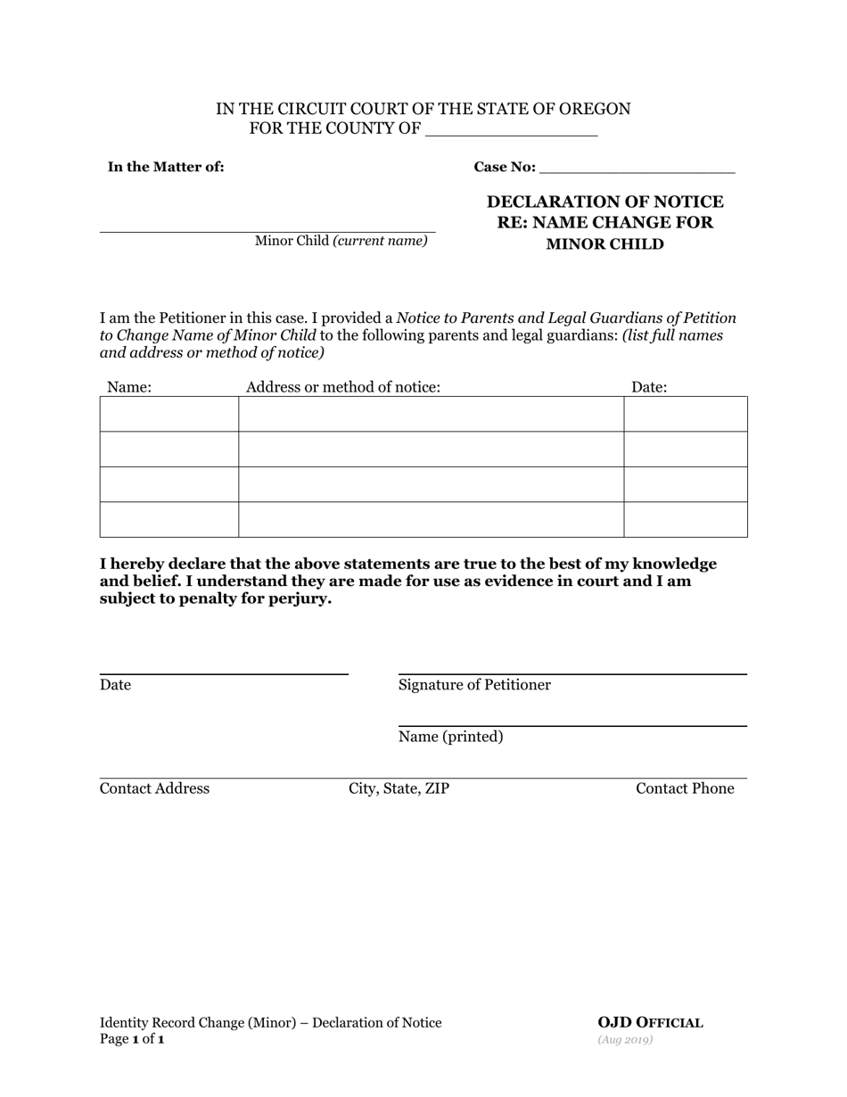 Change of Name or Sex - Minor Child - Oregon, Page 5