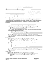 Document preview: Prosecutor's Notice of Compliance With Crime Victim's Constitutional Rights - Oregon