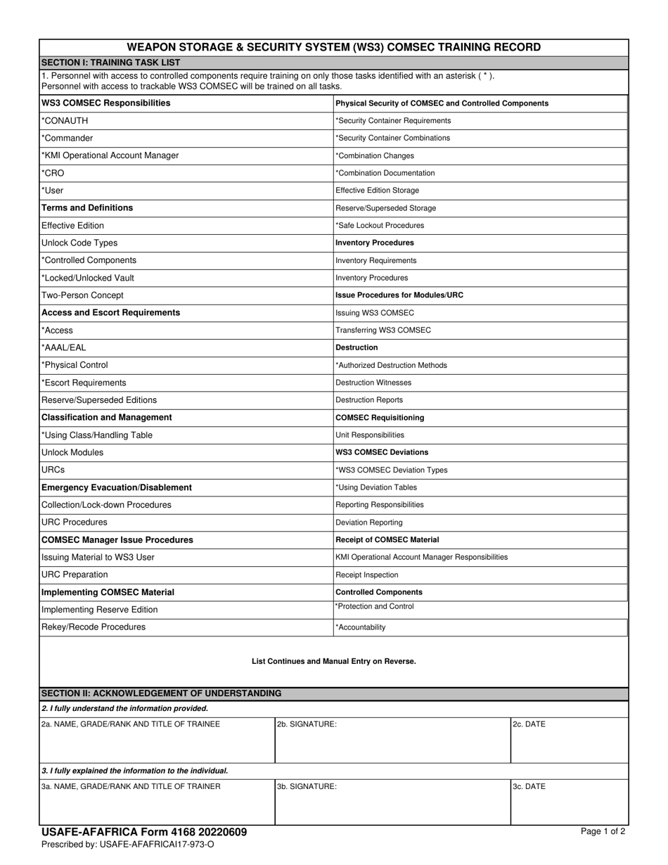 Usafe Afafrica Form 4168 Fill Out Sign Online And Download Fillable Pdf Templateroller 1567