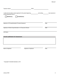 Form PDE-427 Instructional I to Instruction II Assessment Form - Pennsylvania, Page 5