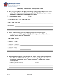 Ownership and Business Management Form - Pennsylvania, Page 2