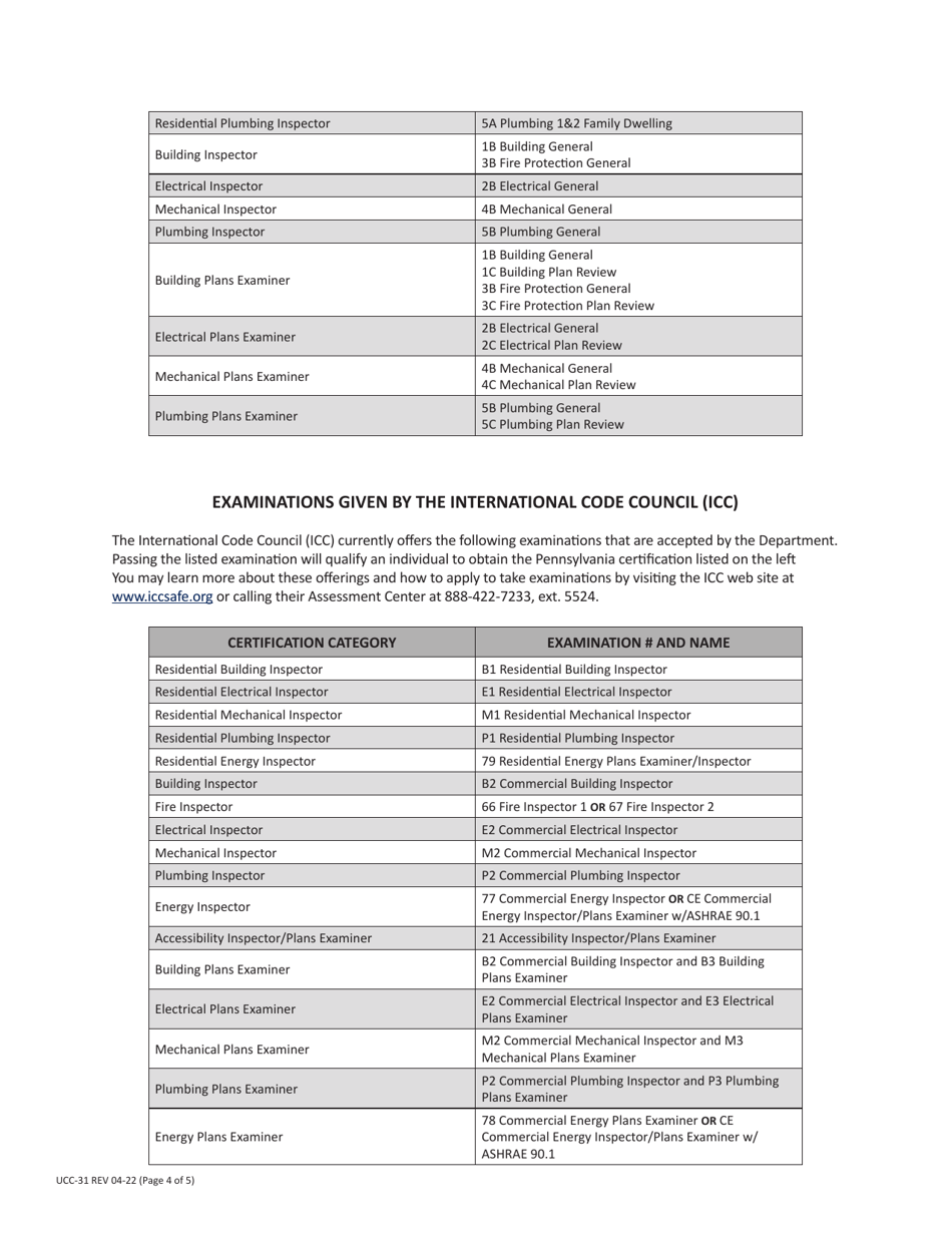 Form UCC-31 Application for Ucc Certification - Pennsylvania, Page 6
