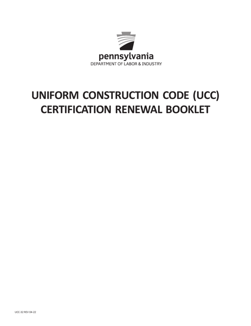 Form UCC-11 Ucc Certification Renewal Application - Pennsylvania