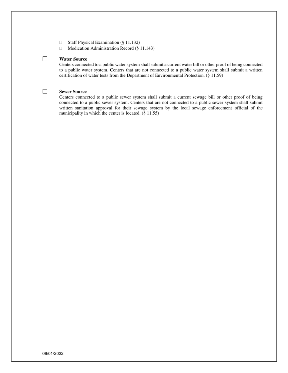 Initial Application Checklist for Older Adult Daily Living Center Licensure - Pennsylvania, Page 4