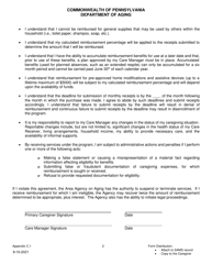 Appendix C.1 Conditions of Participation Certificate of Accountability - Caregiver Support Program - Pennsylvania, Page 2