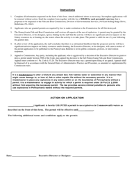 Form PFBC-175 Application for Permit for Use of Explosives in Commonwealth Waters - Pennsylvania, Page 2