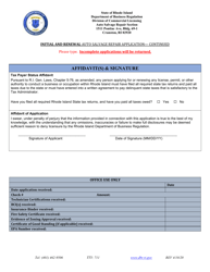 Initial and Renewal Auto Salvage Repair Application - Rhode Island, Page 3