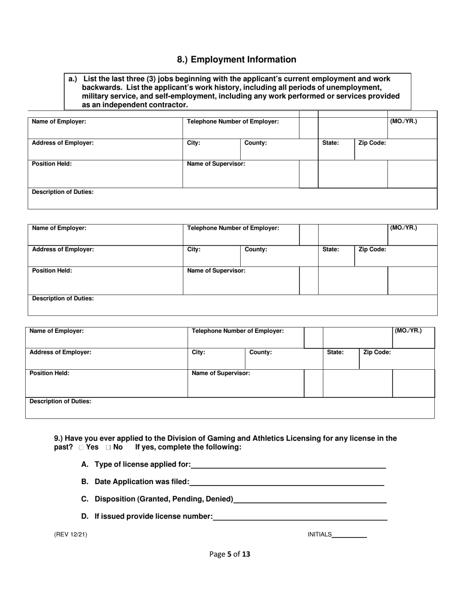 Service Employee Application - Rhode Island, Page 5